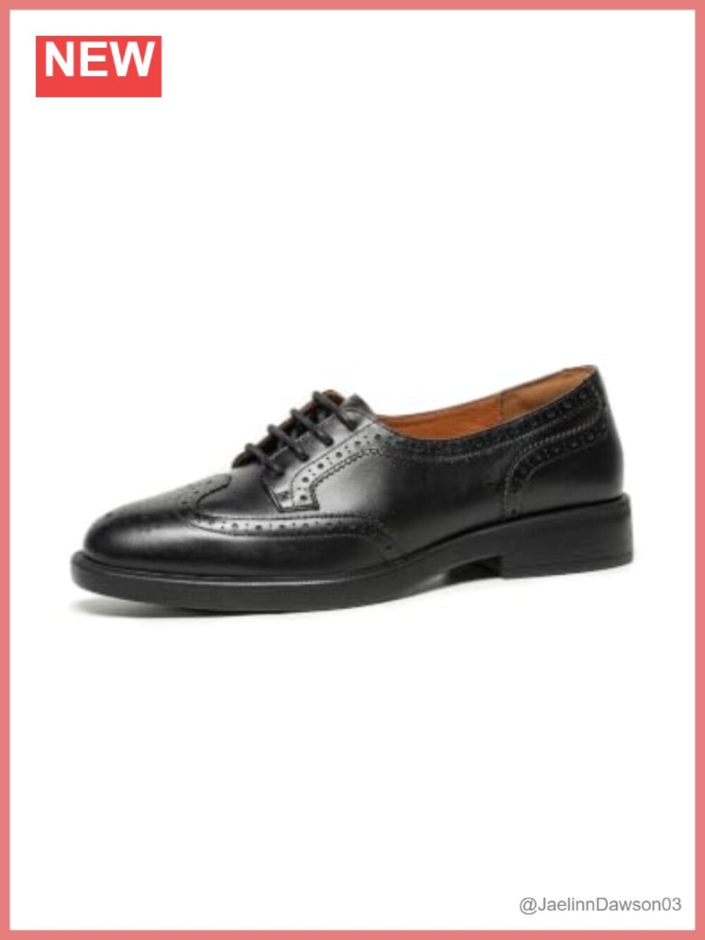 Women's Leather Oxford Dress Shoes Non-Slip Calfskin Brogues